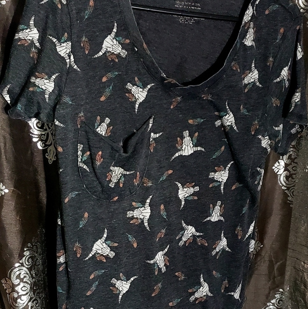 Cow skull pattern womans top